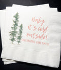 Baby It's Cold Outside Winter Christmas Baby Shower Winter Snowflake Shower Personalized Cocktail or Luncheon Napkins, Set of 25
