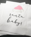 Santa Baby Christmas Baby Shower Pink Santa Hat Baby Gender Reveal Christmas Reveal  Cocktail, Luncheon or Dinner Napkins Set of 25