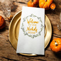 Fall Guest Towels Thanksgiving Linen Feel Ultra Ply White Disposable Towel Dinner Napkin Personalized Paper Hand Towels, Set of 20