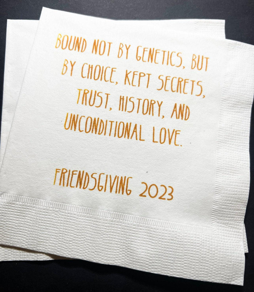 Friendsgiving Thanksgiving Happy Friendsgiving Happy Thanksgiving Funny Friendsgiving Cocktail, Luncheon or Dinner Napkins Set of 25