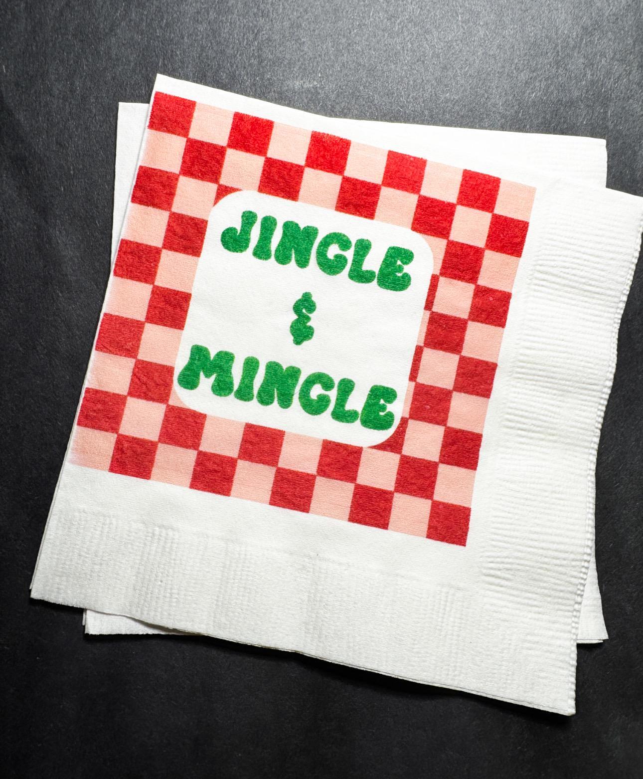 Tini Bit Merry Holiday Martini Christmas Party Jingle & Mingle Friendsmas Holiday Party Cocktail Luncheon or Dinner Napkins Set of 25
