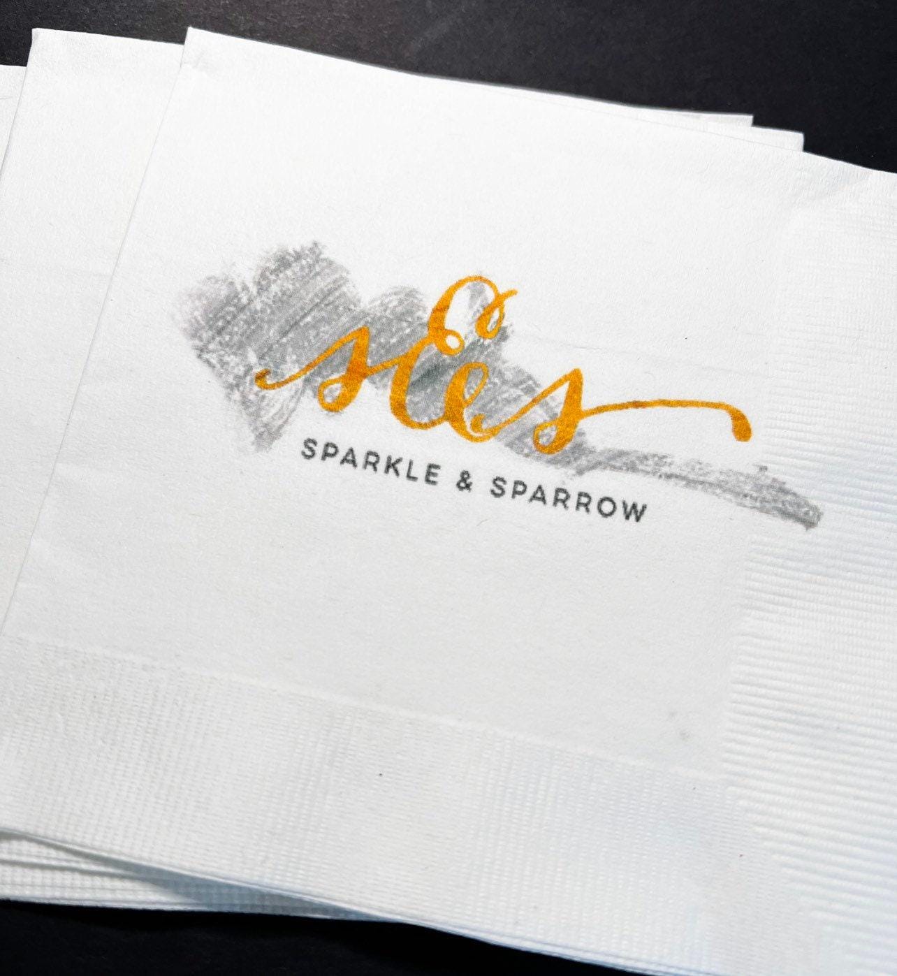 Logo Custom Business Logo Custom Image Business Logo Commercial Restaurant Guest Towels Cocktail, Luncheon or Dinner Napkins Set of 25