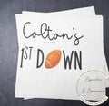 Football First Birthday Football One 1st Year Down Football First 1st Bday Party Personalized Cocktail, Luncheon or Dinner Napkins Set of 25