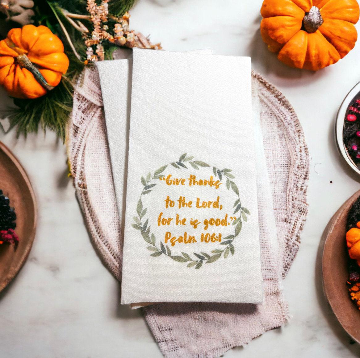 Thanksgiving Guest Towels Linen Feel Ultra Ply White Disposable Towel Dinner Napkin Friendsgiving Thanksgiving Paper Hand Towels, Set of 20