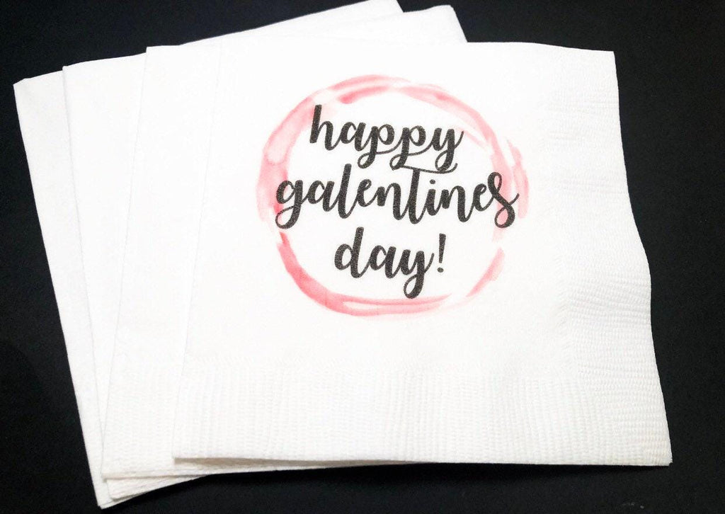 Galentines Day Girlfriends Valentines Day Party Leslie Knope Parks and Rec Cocktail or Luncheon Napkins, Set of 25