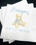 Teddy Bear Birthday Beary 1st Birthday First Birthday Bear Personalized Cocktail, Luncheon or Dinner Napkins Set of 25
