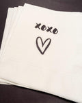 Galentines Day Girlfriends Valentines Day Party Singles Party xoxo Heart Cocktail or Luncheon Napkins, Set of 25