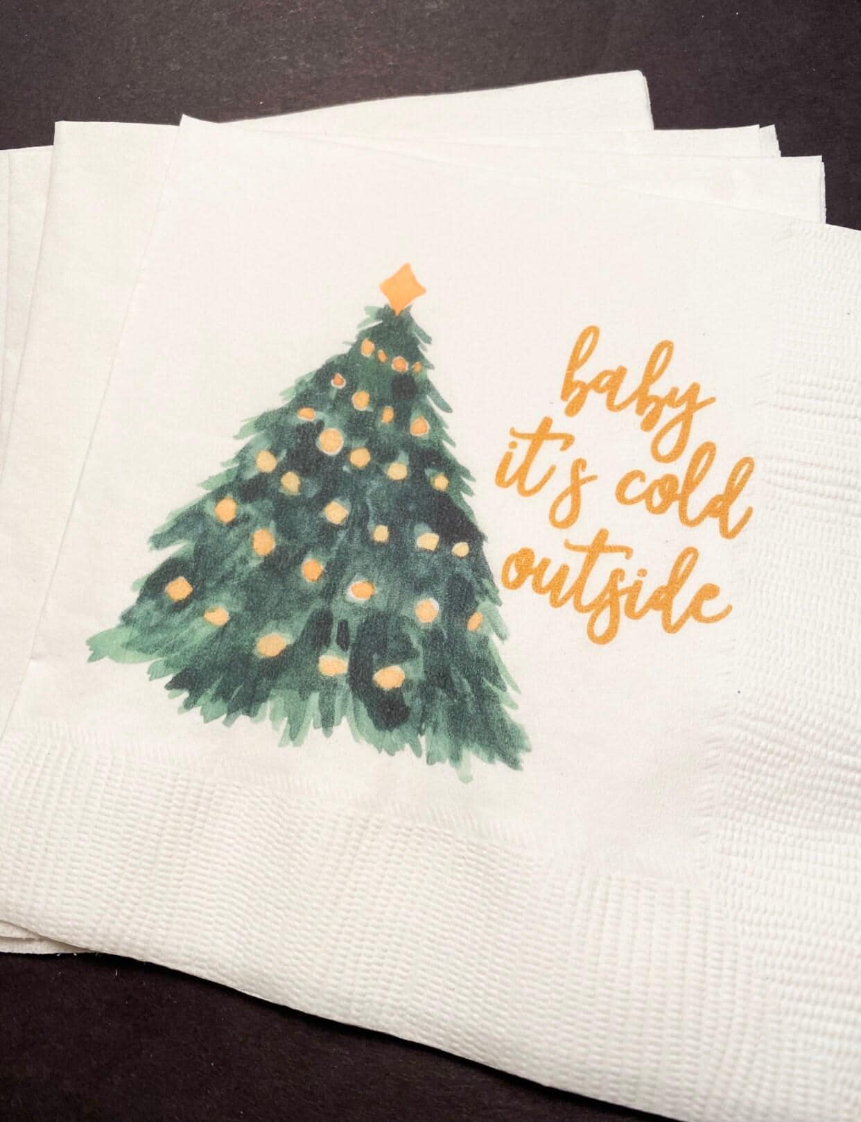 Baby It's Cold Outside Winter Christmas Baby Shower Birthday December Shower Cocktail, Luncheon or Dinner Napkins Set of 25