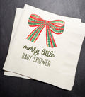 Merry Little Baby Shower Bow Theme Winter Christmas December Baby Shower Winter Holiday Baby Cocktail, Luncheon or Dinner Napkins Set of 25