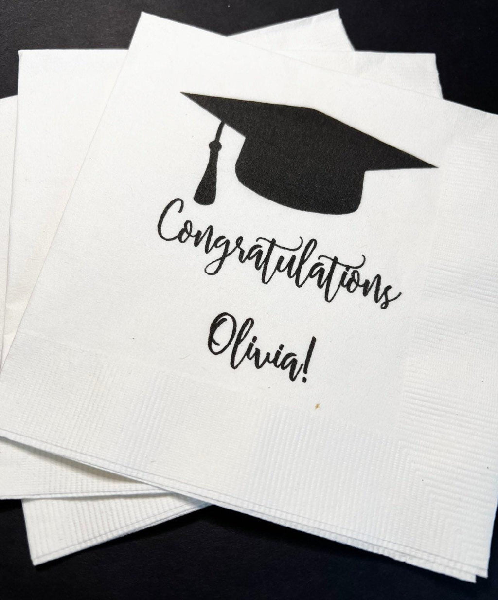 Graduation Party 2026 Grad Custom Graduation Personalized Cocktail, Luncheon or Dinner Napkins Set of 25