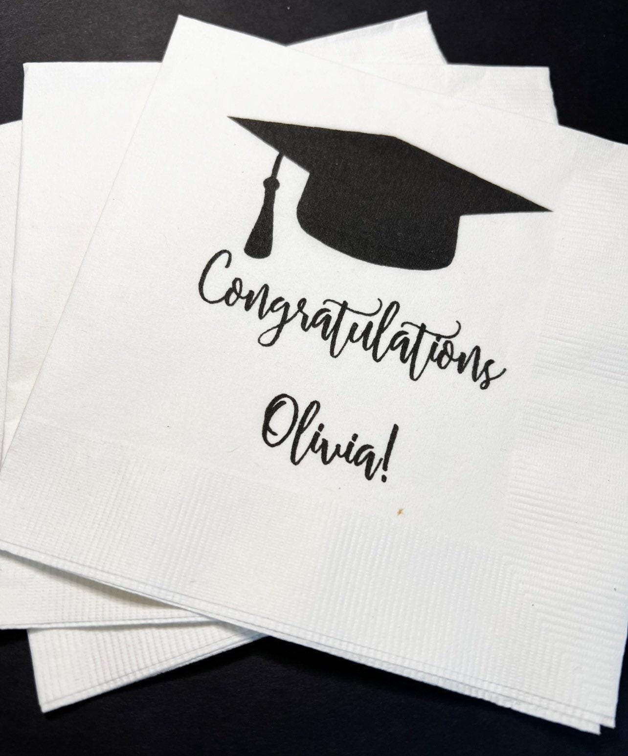 Graduation Party 2026 Grad Custom Graduation Personalized Cocktail, Luncheon or Dinner Napkins Set of 25