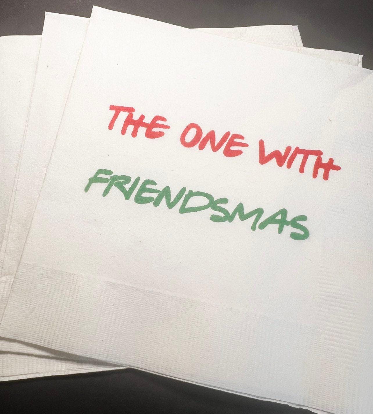 Friendsmas Christmas Party Very Merry Friendsmas Funny Christmas Cocktail, Luncheon or Dinner Napkins Set of 25