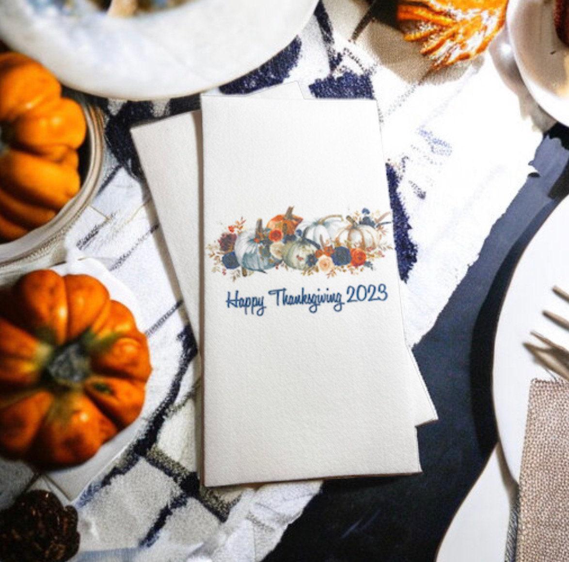 Thanksgiving Guest Towels Linen Feel Ultra Ply White Disposable Towel Dinner Napkin Friendsgiving Thanksgiving Paper Hand Towels, Set of 20
