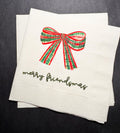Friendsmas Christmas Party Bow Very Merry Friendsmas It’s giving Friendsmas Funny Christmas Cocktail, Luncheon or Dinner Napkins Set of 25