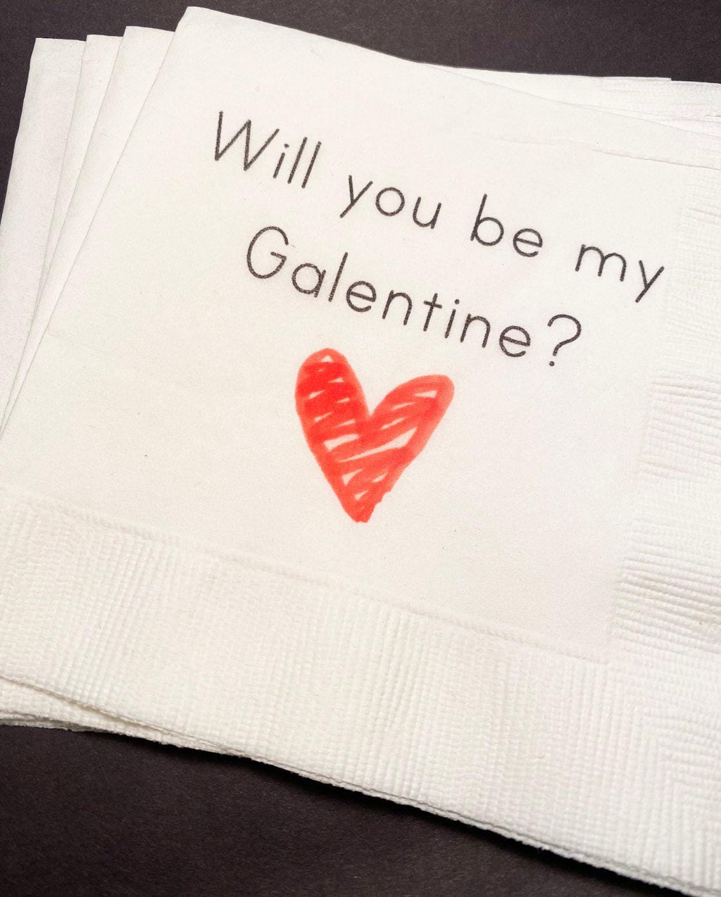 Galentines Day Girlfriends Valentines Day Party Singles Party Heart Cocktail or Luncheon Napkins, Set of 25