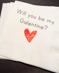 Galentines Day Girlfriends Valentines Day Party Singles Party Heart Cocktail or Luncheon Napkins, Set of 25