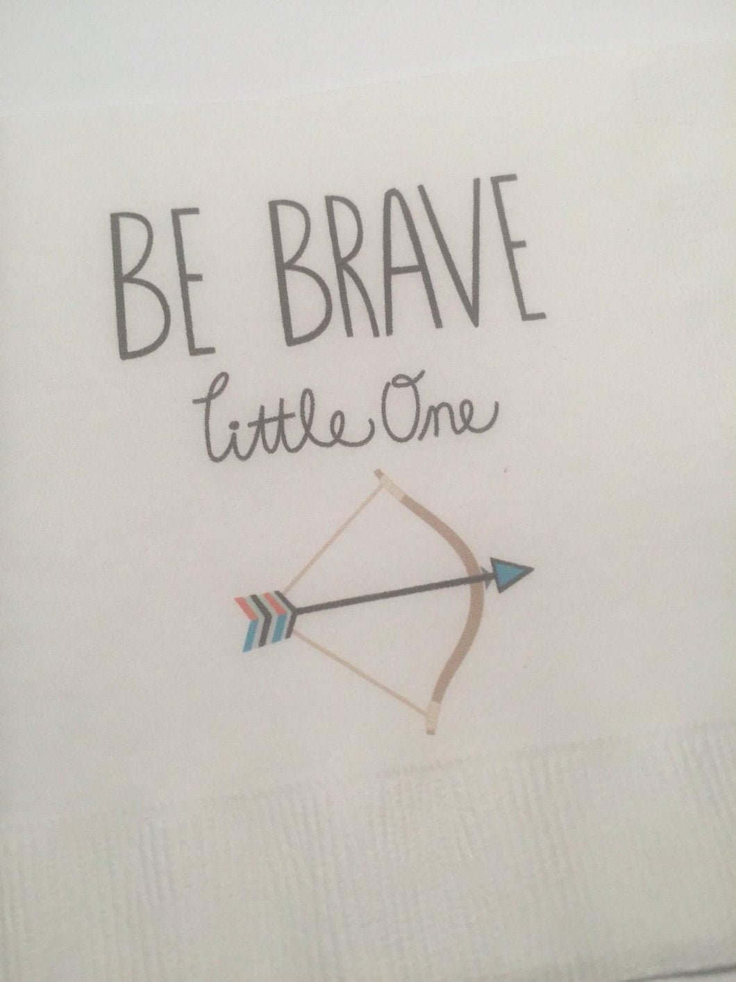 Be Brave Little One Adventure Wild One Tribal Bow and Arrow Birthday Party Baby Shower Cocktail, Luncheon or Dinner Napkins Set of 25