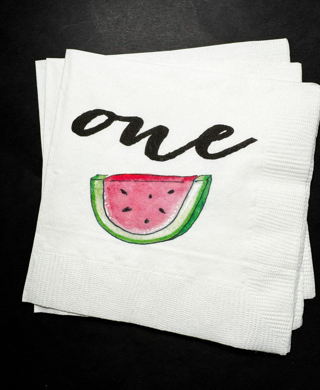 Watermelon 1st Birthday One in a Melon Summer Birthday Party Girl Melon Party Cocktail, Luncheon or Dinner Napkins Set of 25