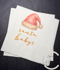 Santa Baby Christmas Baby Shower Pink Santa Hat Baby Gender Reveal Christmas Reveal Pink Baby Cocktail, Luncheon or Dinner Napkins Set of 25