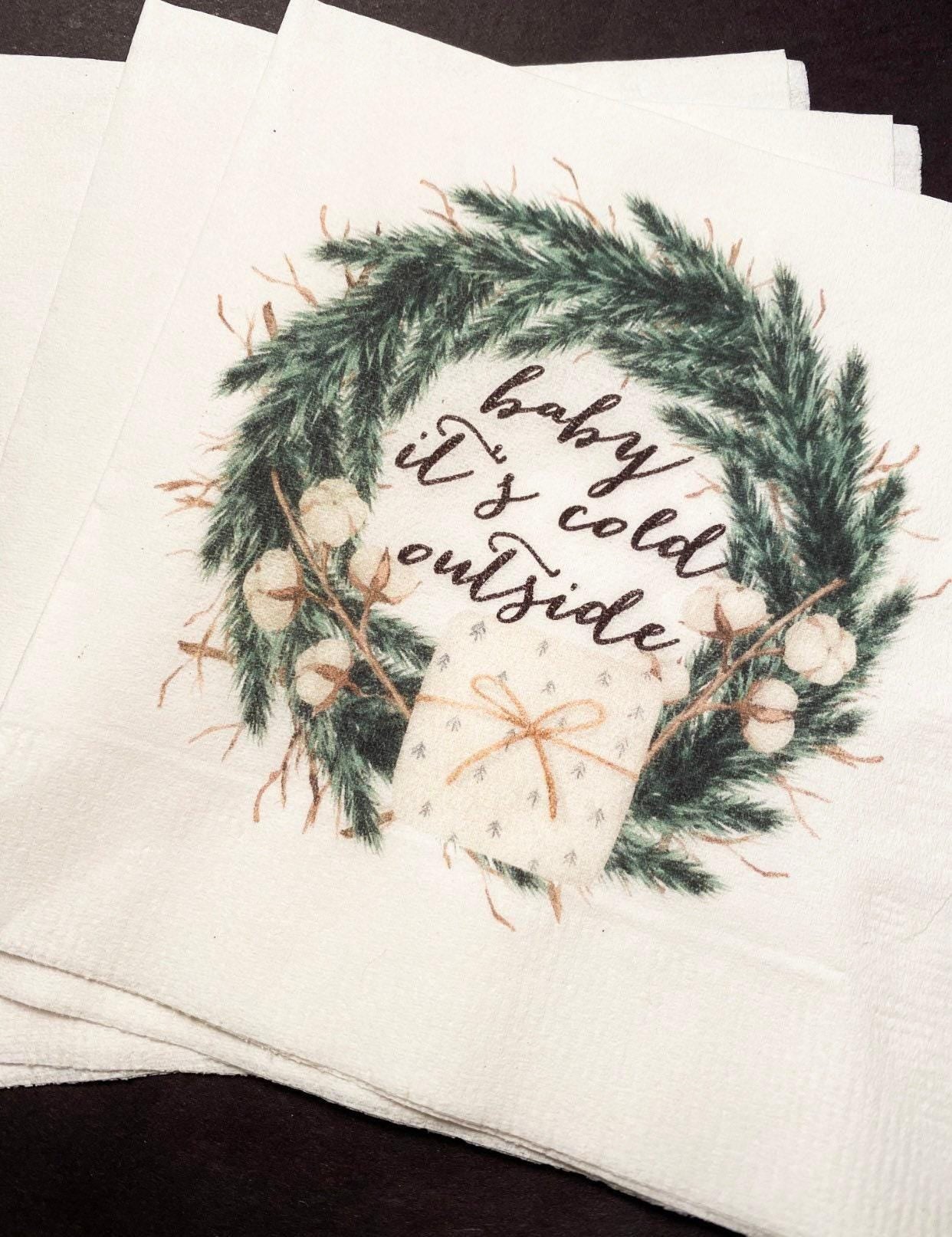 Baby It's Cold Outside Baby Shower Winter Christmas December Baby Shower Birthday Cocktail, Luncheon or Dinner Napkins Set of 25