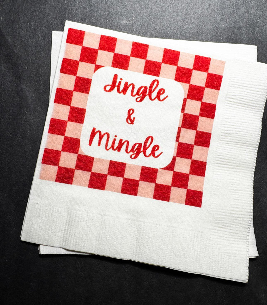 Tini Bit Merry Holiday Martini Christmas Party Jingle & Mingle Friendsmas Holiday Party Cocktail Luncheon or Dinner Napkins Set of 25