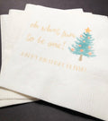 Oh What Fun to be One Christmas First Birthday Winter 1st Birthday Personalized Cocktail, Luncheon or Dinner Napkins Set of 25