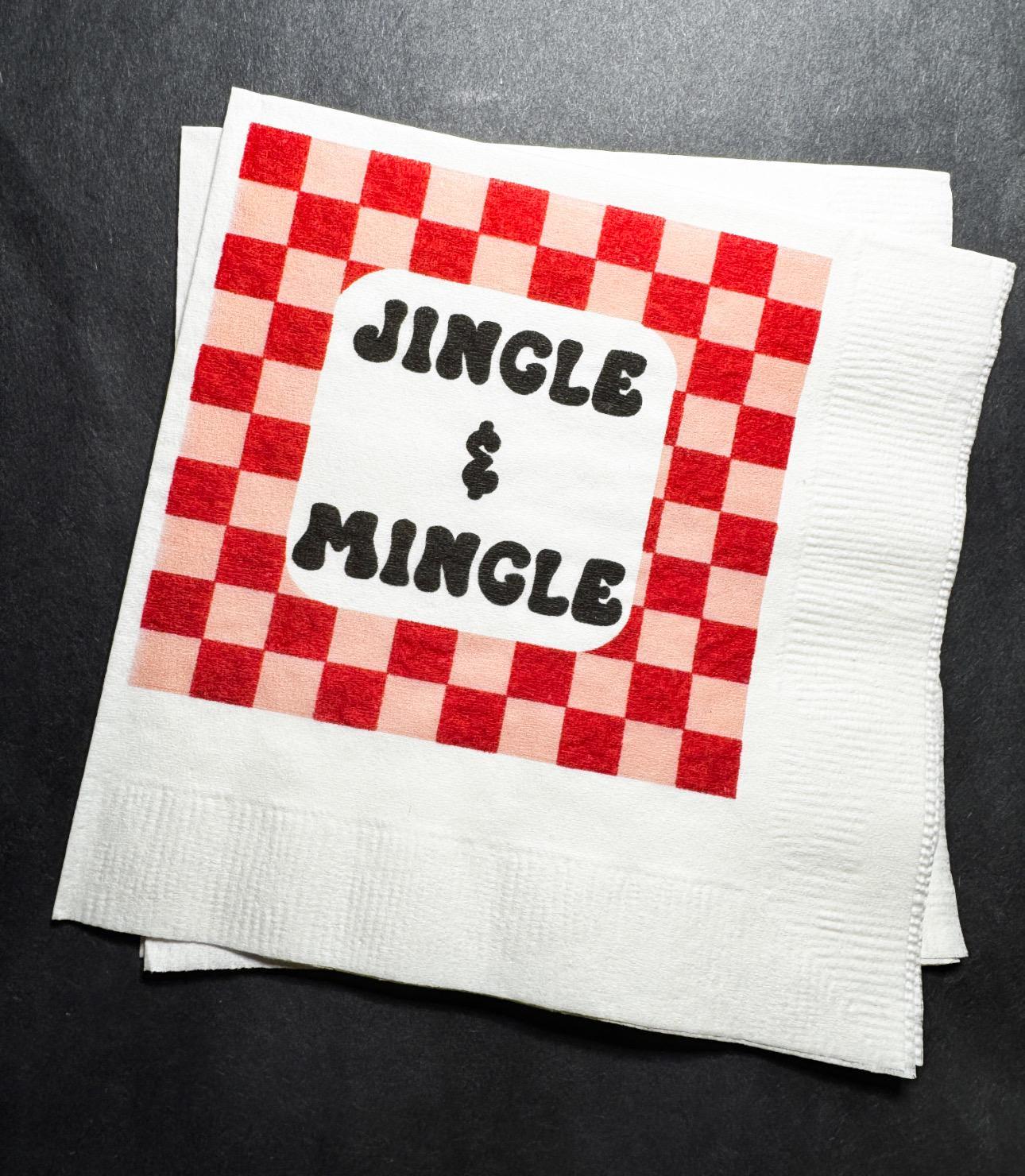 Tini Bit Merry Holiday Martini Christmas Party Jingle & Mingle Friendsmas Holiday Party Cocktail Luncheon or Dinner Napkins Set of 25