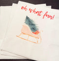 Oh What Fun First Birthday Party Baby Shower Winter Christmas December Cocktail, Luncheon or Dinner Napkins Set of 25