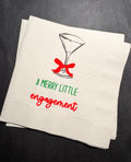 Merry Little Engagement Tis the Season to be Married Christmas Engagement Party Bridal Shower Cocktail, Luncheon or Dinner Napkins Set of 25