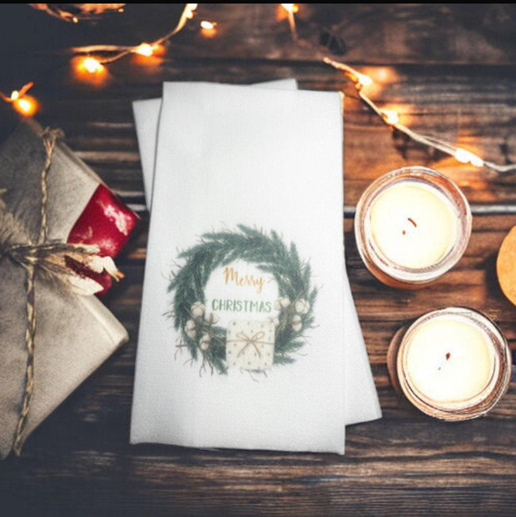 Christmas Guest Towels Linen Feel Ultra Ply White Disposable Towel Dinner Napkin Holiday Christmas Paper Hand Towels, Set of 20