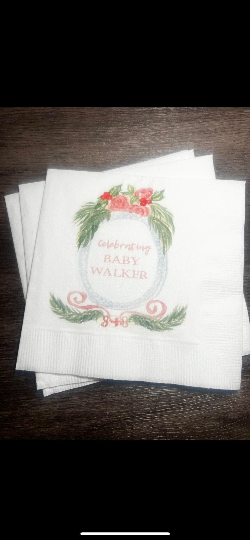 Nutcracker Baby Shower Winter December Baby Shower Merry Little Baby Shower Personalized Cocktail, Luncheon or Dinner Napkins Set of 25