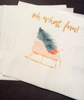 Oh What Fun First Birthday Party Baby Shower Winter Christmas December Cocktail, Luncheon or Dinner Napkins Set of 25