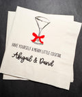 Merry Little Cocktail Tis the Season to be Married Christmas Engagement Party Wedding Cocktail, Luncheon or Dinner Napkins Set of 25