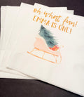 Oh What Fun First Birthday Party Winter Christmas  December Personalized Cocktail, Luncheon or Dinner Napkins Set of 25
