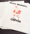 Merry Birthday December Christmas Santa Birthday Very Merry Personalized Cocktail, Luncheon or Dinner Napkins Set of 25