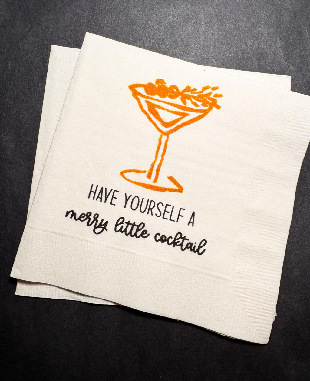 Merry Little Cocktail Tini Bit Merry Holiday Martini Christmas Party Friendsmas Holiday Party Cocktail Luncheon or Dinner Napkins Set of 25