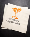Merry Little Cocktail Tini Bit Merry Holiday Martini Christmas Party Friendsmas Holiday Party Cocktail Luncheon or Dinner Napkins Set of 25