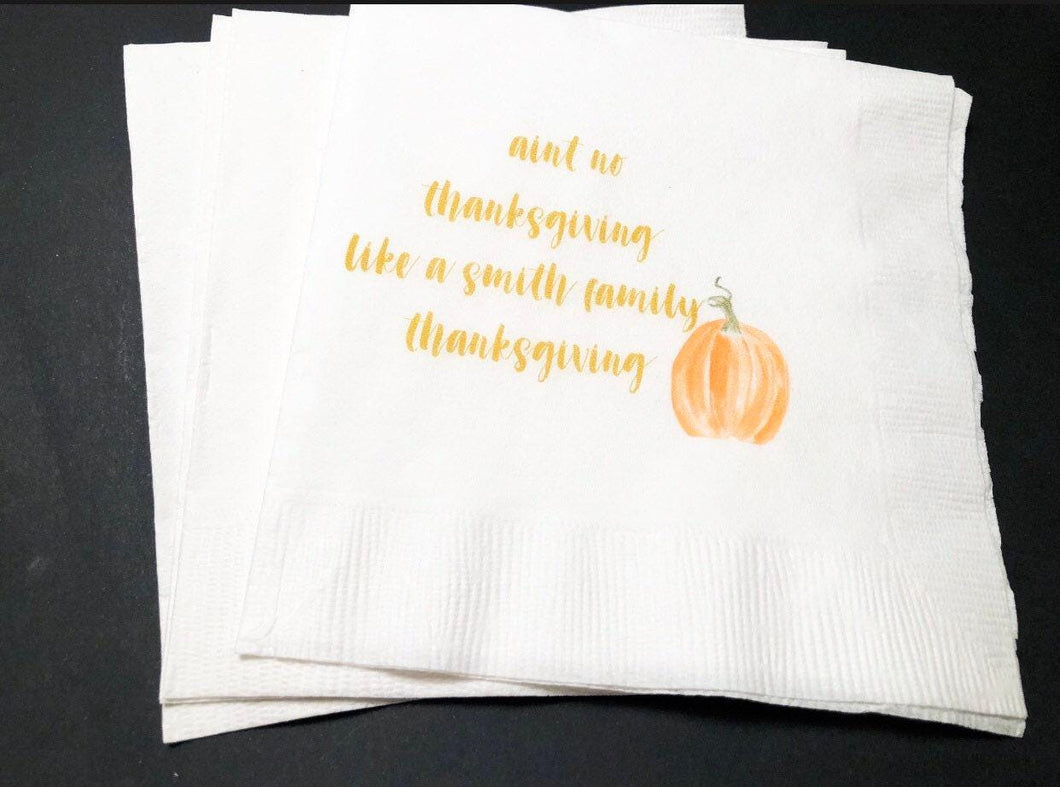 Thanksgiving Personalized Cocktail Napkins, Set of 25