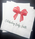 Santa Baby Christmas Baby Shower Santa Baby Gender Reveal Christmas Reveal December Gender Reveal Cocktail or Luncheon Napkins, Set of 25