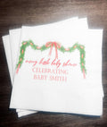 Merry Little Baby Shower Winter Christmas December Baby Shower Winter Baby Personalized Cocktail, Luncheon or Dinner Napkins Set of 25