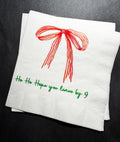 Red Bow Ho Ho Hope you Leave by 9 Tini Bit Merry Christmas Party Friendsmas Holiday Party Cocktail Luncheon or Dinner Napkins Set of 25