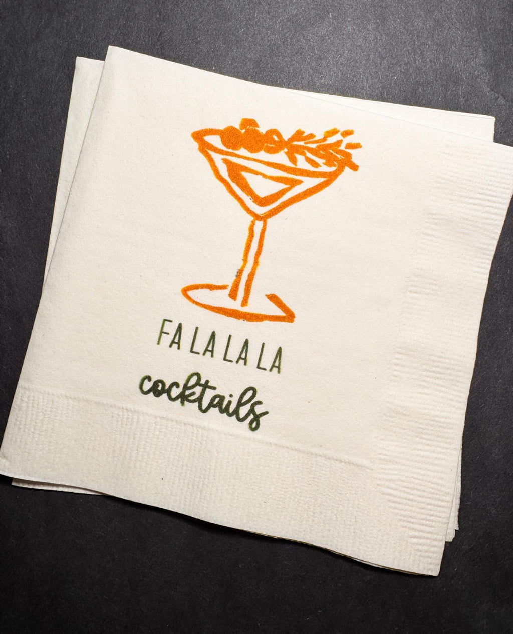 Fa la la la Cocktails Tini Bit Merry Holiday Martini Christmas Party Friendsmas Holiday Party Cocktail Luncheon or Dinner Napkins Set of 25