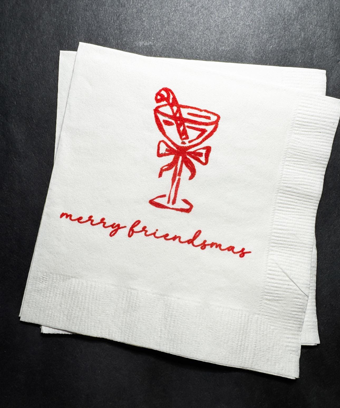 Tini Bit Merry Holiday Martini Christmas Party Jingle & Mingle Friendsmas Holiday Party Cocktail Luncheon or Dinner Napkins Set of 25