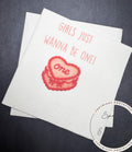 Girls Just Wanna Be One Pink Red Bow First Birthday 1st Bday Coquette Cake Pink Bow Party Cocktail, Luncheon or Dinner Napkins Set of 25