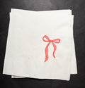 Pink Red Bow Christmas Birthday Valentine Bachelorette Pink Red Birthday Red Bow Baby Shower Cocktail, Luncheon or Dinner Napkins Set of 25