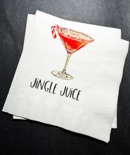 Load image into Gallery viewer, Tini Bit Merry Holiday Martini Christmas Party Jingle &amp; Mingle Friendsmas Holiday Party Cocktail Luncheon or Dinner Napkins Set of 25
