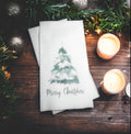 Christmas Guest Towels Linen Feel Ultra Ply White Disposable Towel Dinner Napkin Holiday Christmas Paper Hand Towels, Set of 20