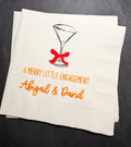 Merry Little Engagement Tis the Season to be Married Christmas Engagement Party Bridal Shower Cocktail, Luncheon or Dinner Napkins Set of 25