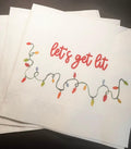 Let’s get Lit Friendsmas Christmas Party Very Merry Friendsmas Funny Christmas Cocktail, Luncheon or Dinner Napkins Set of 25