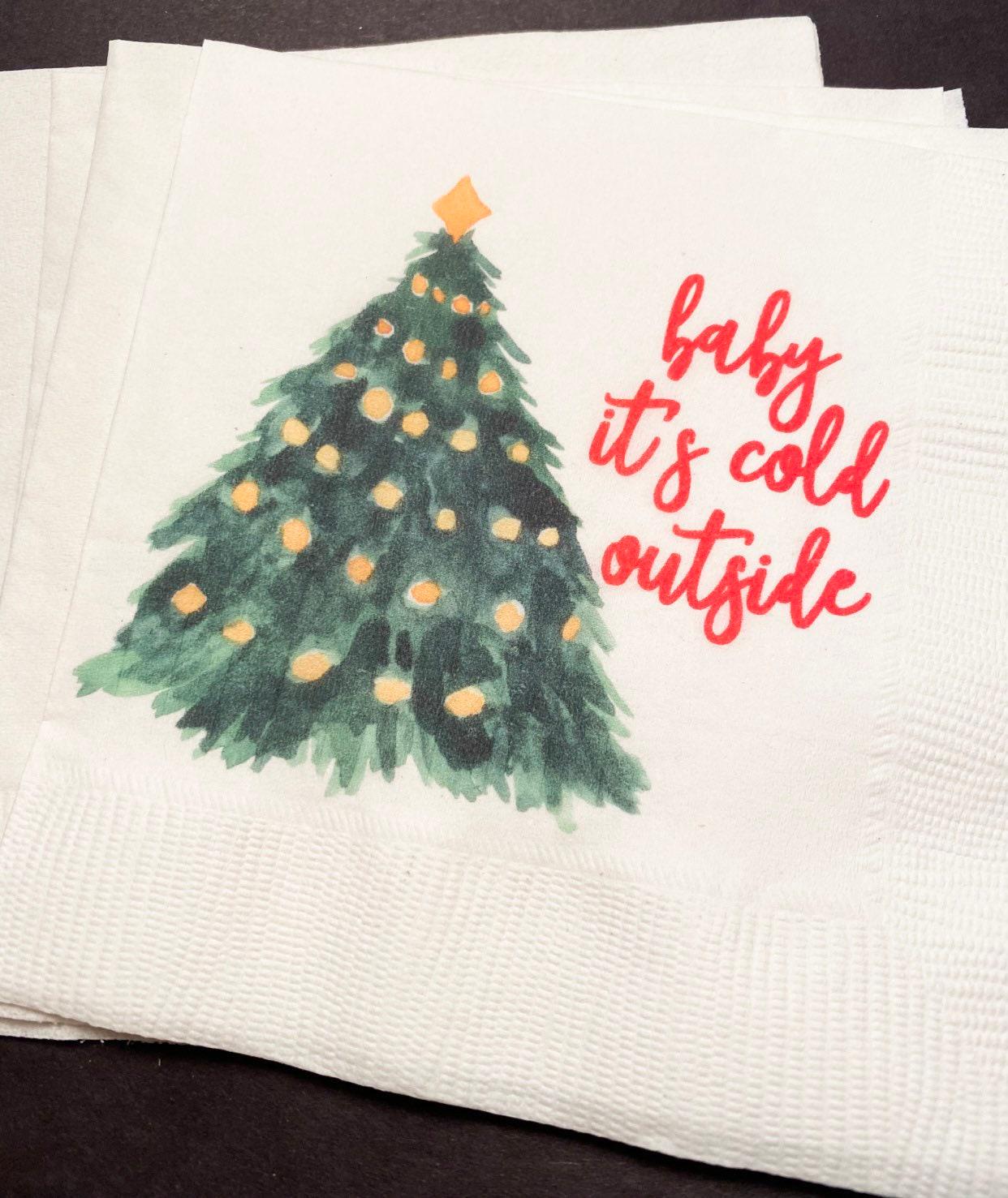 Baby It's Cold Outside Winter Christmas Baby Shower Birthday December Shower Cocktail, Luncheon or Dinner Napkins Set of 25